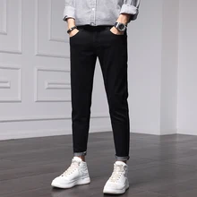 New Autumn and Winter Black Solid Cashmere Men's Jeans Slim Fit Street Clothes Korean Fashion Pencil Pants Business Casual Pants
New Autumn and Winter Black Solid Cashmere Men's Jeans Slim Fit Street Clothes Korean Fashion Pencil Pants Business Casual Pants