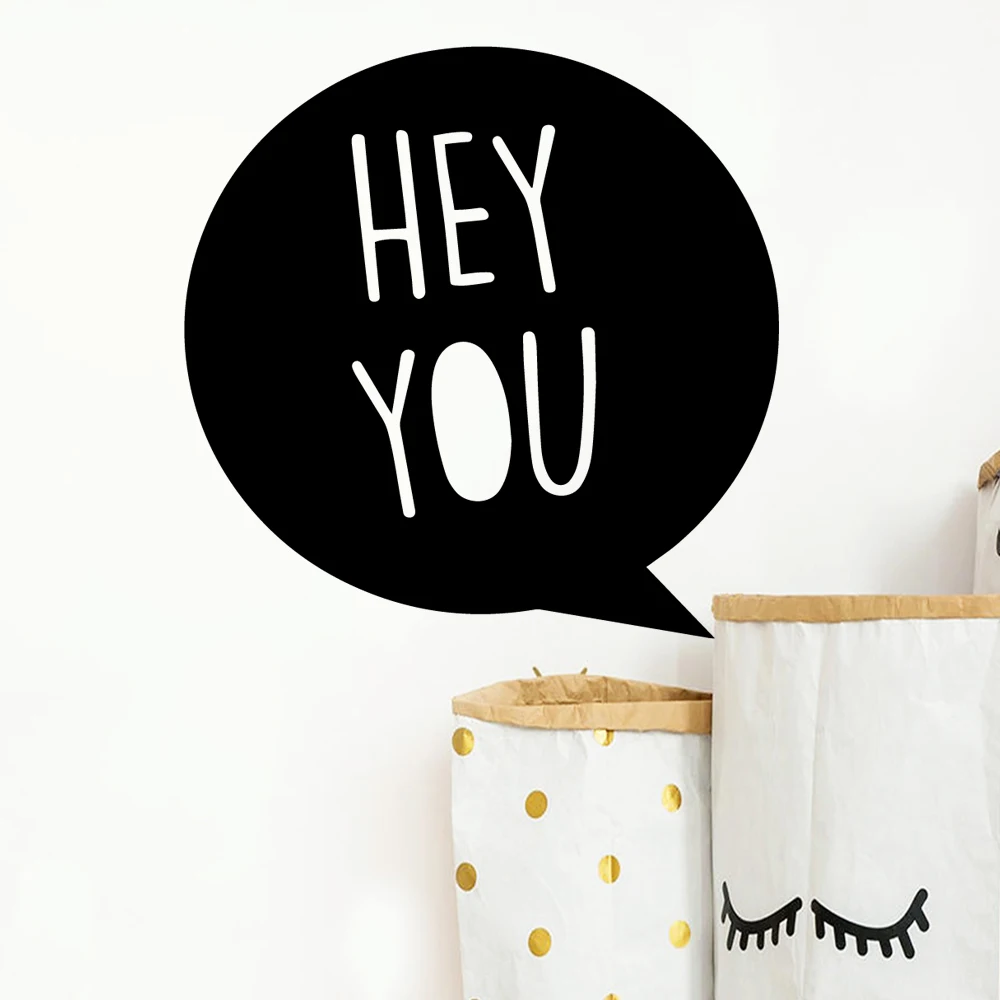Beauty hey you Wall Stickers Decorative Sticker Home Decor For Kids Rooms Decoration Vinyl Mural Decal vinilo decorativo | Дом и сад