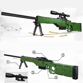 78cm AWP building blocks Arctic Warfare Magnum Sniper rifle with function 8x scope awm toy gun shoot game gift for boy kid adult
