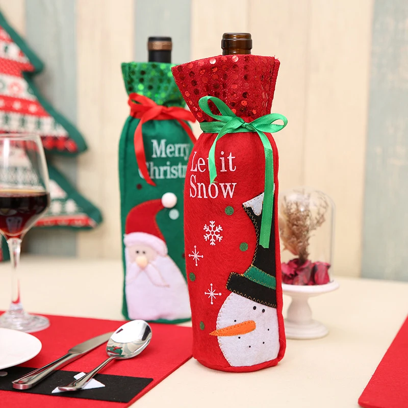 Christmas Decoration Wine Bottle Bags Covers Sequins Cloth Art 12*30 cm wine proof-dust mat
Christmas Decoration Wine Bottle Bags Covers Sequins Cloth Art 12*30 cm wine proof-dust mat