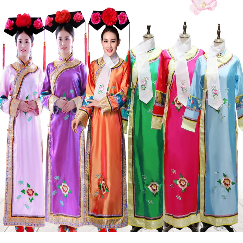 

chinese Costume hanfu Qing Dynasty Manchu concubine princess court embroidered cheongsam ancient princess cosplay costume