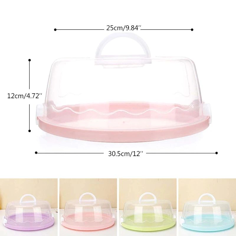 Портативный пластиковый 10 дюймов Круглая Коробка для Выпечки Контейнер кексов и