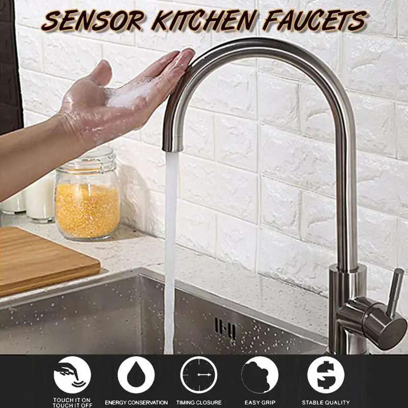 Sensor Kitchen Faucets Smart Touch Inductive Sensitive Faucet Mixer Tap Single Handle Dual Outlet Water Modes Free Shipping
Sensor Kitchen Faucets Smart Touch Inductive Sensitive Faucet Mixer Tap Single Handle Dual Outlet Water Modes Free Shipping