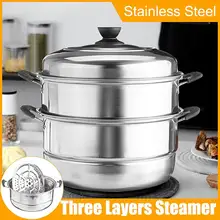 Steamer Pot Cooking-Pots Gas-Stove Induction-Cooker Soup Thick for Three-Layer Universal Steamer Pot Cooking-Pots Gas-Stove Induction-Cooker Soup Thick for Three-Layer Universal