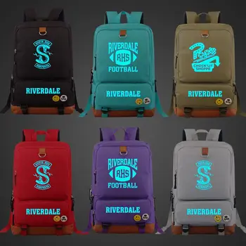 

Blue Luminous Riverdale South Side Serpents Boy Girl Book School Bag Women Bagpack Teenagers Schoolbags Men Student Backpack