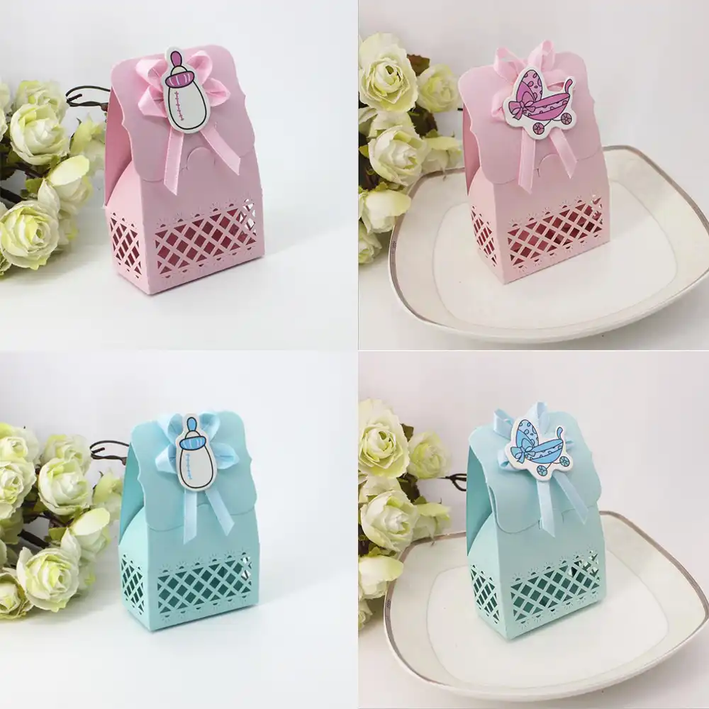 baby shower laser engraving candy box decor kid favors gift bag