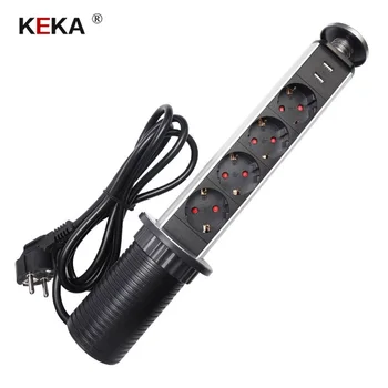 KEKA EU Plug socket 4 power sockets Kitchen Table Electrical Socket Power 1 Led+2 charge USB Aluminum Shelf Worktop EU Plug
KEKA EU Plug socket 4 power sockets Kitchen Table Electrical Socket Power 1 Led+2 charge USB Aluminum Shelf Worktop EU Plug