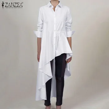 Fashion Women Asymmetrical Blouse 2020 ZANZEA Spring Lapel Neck Long Sleeve Shirts Vestido Plus Size High Low Blusas Solid Tops
Fashion Women Asymmetrical Blouse 2020 ZANZEA Spring Lapel Neck Long Sleeve Shirts Vestido Plus Size High Low Blusas Solid Tops