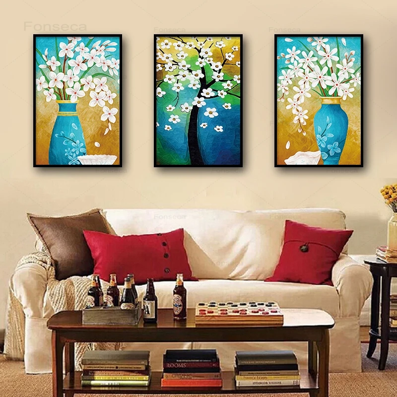 

Abstract Flowers Oil Wall Art Canvas Painting Nordic Posters and Prints Plants Wall Pictures for Living Room Home Decoration