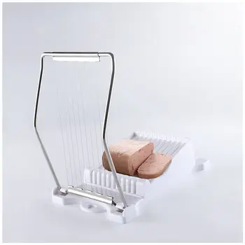 Luncheon Meat Boiled Egg Fruit Slicer Soft Food Cheese Sushi Cutter Canned Meat Cutting Machine with 10 Cutting Wires Stainless
Luncheon Meat Boiled Egg Fruit Slicer Soft Food Cheese Sushi Cutter Canned Meat Cutting Machine with 10 Cutting Wires Stainless