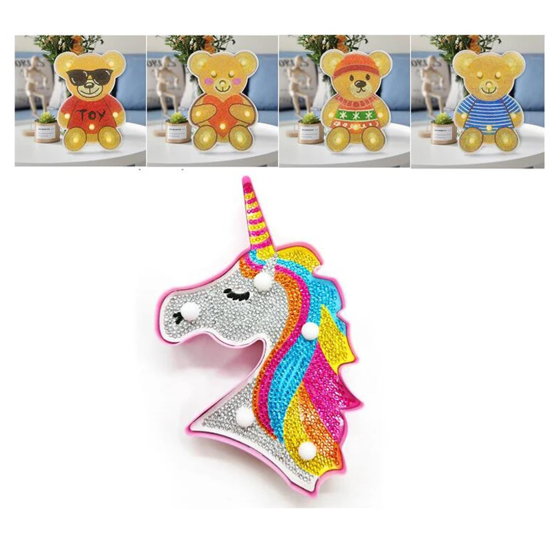 LED Light Round Drill 5D DIY Diamond Painting With Light Unicorn Bear 3D Embroidery Mosaic Cross Stitch Decor Gift Tool
LED Light Round Drill 5D DIY Diamond Painting With Light Unicorn Bear 3D Embroidery Mosaic Cross Stitch Decor Gift Tool