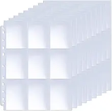 20 Pieces Trading Card Sleeve Pages, 100 Pack 9 Pocket Trading Card Storage Album Pages 11 Holes Fit 3 Ring Binder
20 Pieces Trading Card Sleeve Pages, 100 Pack 9 Pocket Trading Card Storage Album Pages 11 Holes Fit 3 Ring Binder