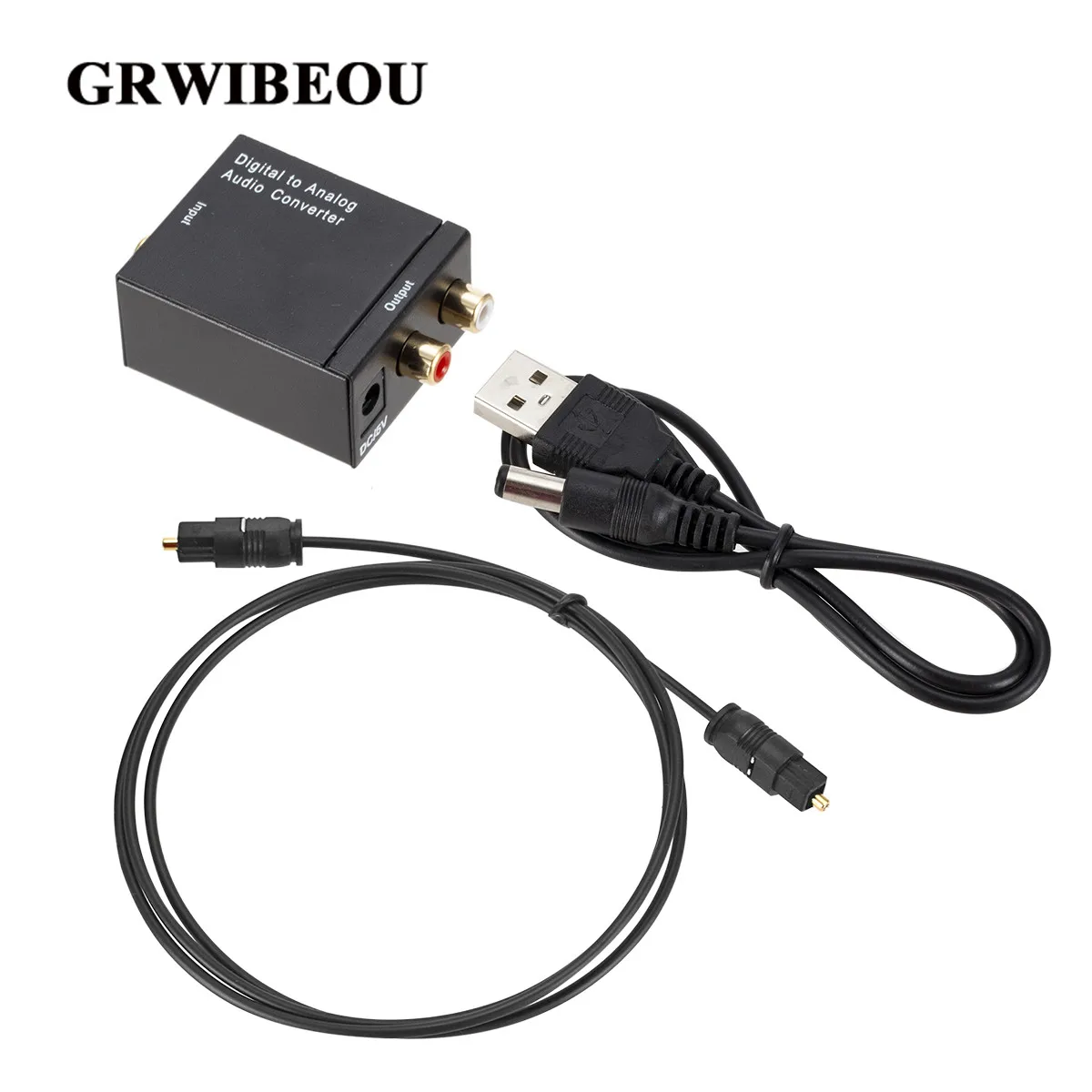 

Grwibeou Digital to Analog Audio Converter Optical Fiber Toslink Coaxial Signal to RCA R/L Audio Decoder SPDIF ATV DAC Amplifier