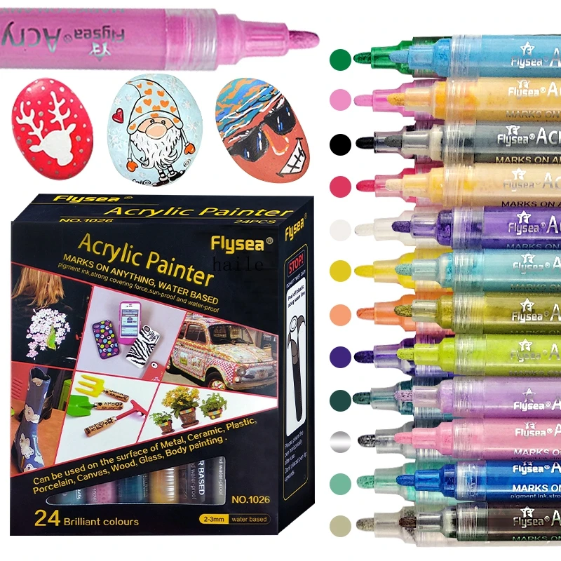 Haile 12-80Colors Waterproof Acrylic Paint Markers Pens Water Based Quick Dry,For Rock Painting Stone Ceramic Metal Christmas
Haile 12-80Colors Waterproof Acrylic Paint Markers Pens Water Based Quick Dry,For Rock Painting Stone Ceramic Metal Christmas