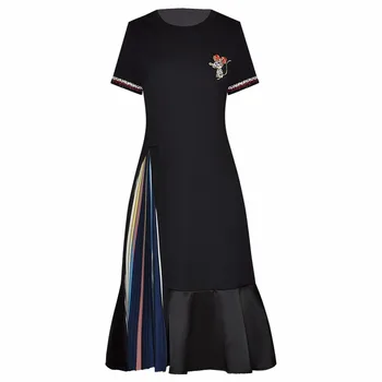 Red RoosaRosee O-neck Short Sleeve Sexy Split Pleated Ruffle Elastic Black Midi Dress 2020 Women Summer Elegant Vestidos Robe
Red RoosaRosee O-neck Short Sleeve Sexy Split Pleated Ruffle Elastic Black Midi Dress 2020 Women Summer Elegant Vestidos Robe