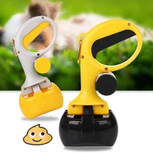 2 ב 1 לחיות מחמד Pooper סקופר קקי שקיות סט כלב חתול חיצוני פסולת ניקוי קקי חרא איסוף מסיר כלב איסוף קליפ ניקוי אתים(China)