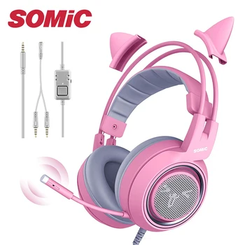 SOMiC G951S Gaming Headset Gamer Pink Cat Ear Headphones for PS4 Xbox Phone PC With Microphone 3.5mm Gaming Overear Gamer
SOMiC G951S Gaming Headset Gamer Pink Cat Ear Headphones for PS4 Xbox Phone PC With Microphone 3.5mm Gaming Overear Gamer