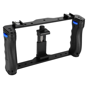Dual Handle Grips Smartphone Stabilizer Handheld Portable Metal Phone Camera Cage Stabilizer Rig 
Dual Handle Grips Smartphone Stabilizer Handheld Portable Metal Phone Camera Cage Stabilizer Rig