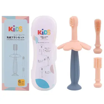 Baby Silicone Toothbrush Set with 3 Soft Replacement Head Flower Sucker Handle X7YB
Baby Silicone Toothbrush Set with 3 Soft Replacement Head Flower Sucker Handle X7YB