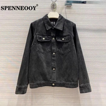 SPENNEOOY Designer Custom Runway Autumn Women Fashion Streetwear Outwear Ladies Long Sleeve Button Denim Jackets Outwear
SPENNEOOY Designer Custom Runway Autumn Women Fashion Streetwear Outwear Ladies Long Sleeve Button Denim Jackets Outwear