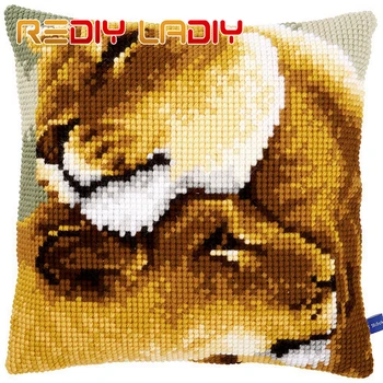 Cross Stitch Cushion Cover Lion Friendship 100% Acrylic Yarn Pillow Case Chunky Cross-Stitch Kits Home Decorative Throw Pillows
Cross Stitch Cushion Cover Lion Friendship 100% Acrylic Yarn Pillow Case Chunky Cross-Stitch Kits Home Decorative Throw Pillows