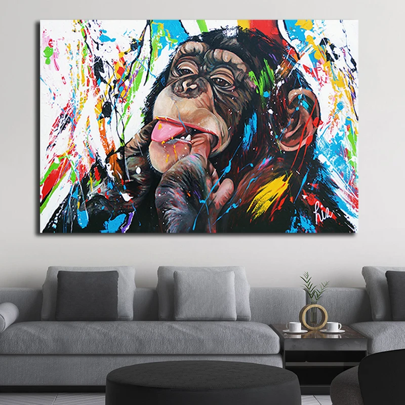 Graffiti Cute Monkey Canvas Painting Colorful Printed Poster and Prints Painting Wall Pictures For Living Room Home Decorations
Graffiti Cute Monkey Canvas Painting Colorful Printed Poster and Prints Painting Wall Pictures For Living Room Home Decorations