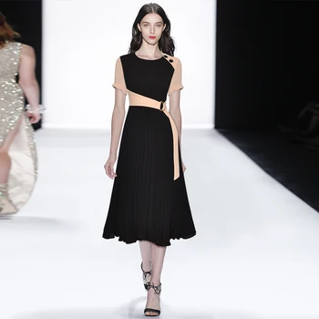 short sleeve into joining together with waist runway looks pleated pendulum temperament dress 2020 new summer
short sleeve into joining together with waist runway looks pleated pendulum temperament dress 2020 new summer