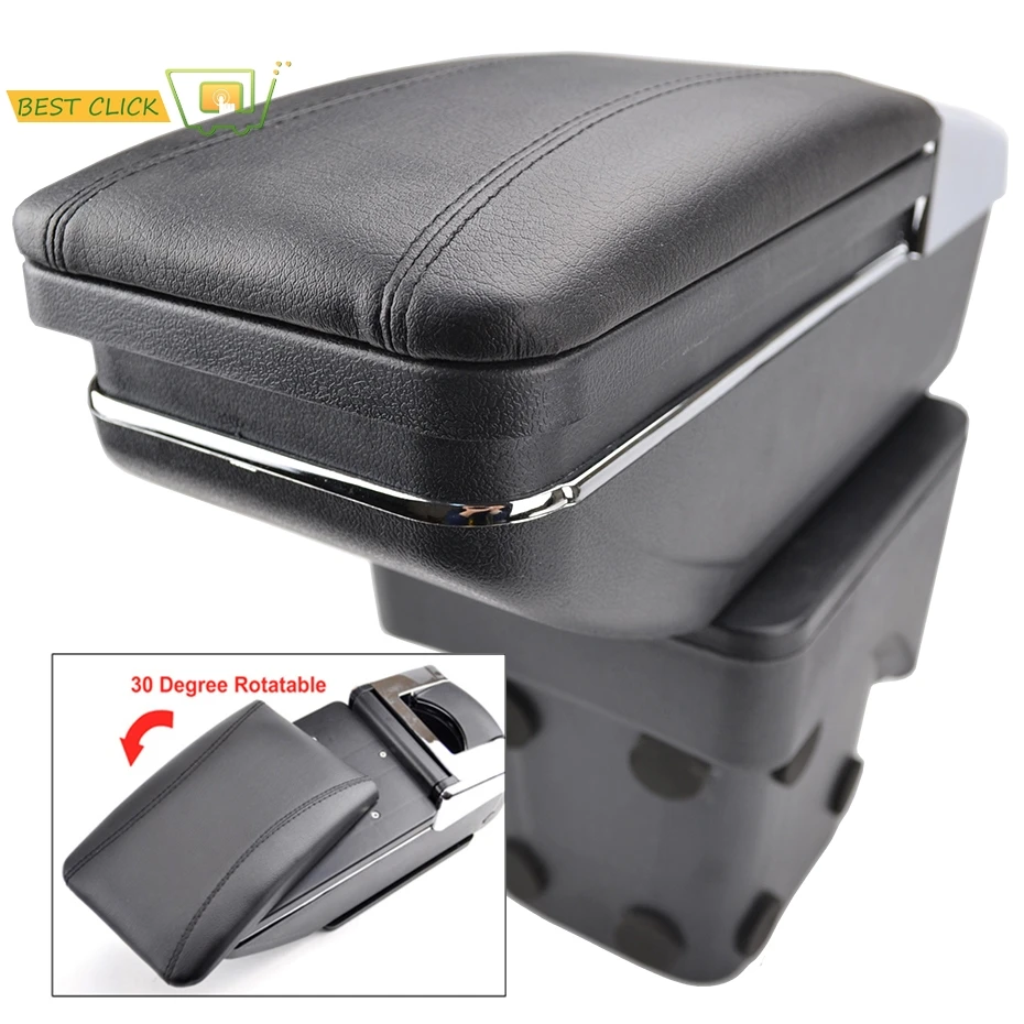 XUKEY для Ford Focus 2005-2011 коробка в центральную консоль подлокотник кожаный черный 2007