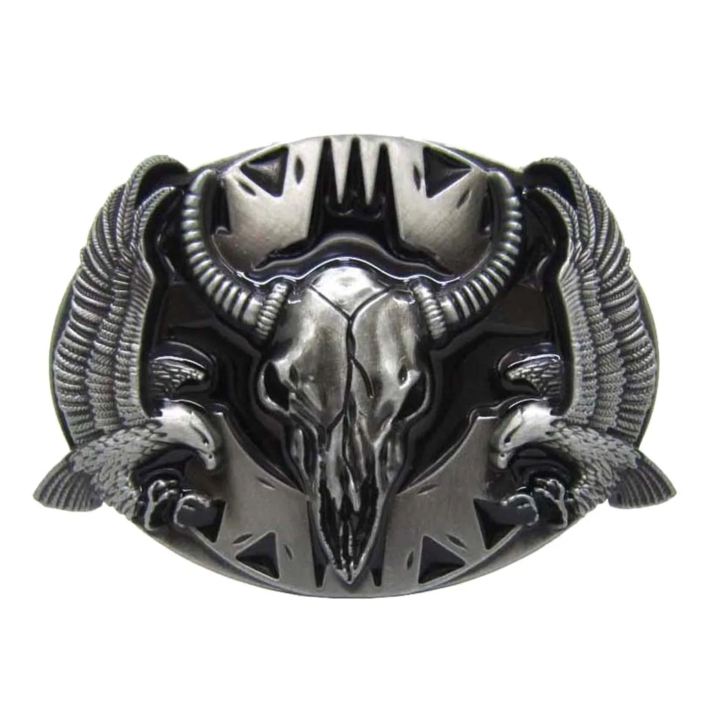 Mens' Belt Buckle Eagle 3D Cow Head Western Cowboy Pin Buckles Oval Jeans Buckle Jewelry Mens' Belt Buckle Eagle 3D Cow Head Western Cowboy Pin Buckles Oval Jeans Buckle Jewelry