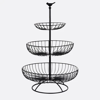 3-Tier Wrought Iron Server Fruit Basket Stand Snack Serving Tray Home Office Room decor - White/Black
3-Tier Wrought Iron Server Fruit Basket Stand Snack Serving Tray Home Office Room decor - White/Black