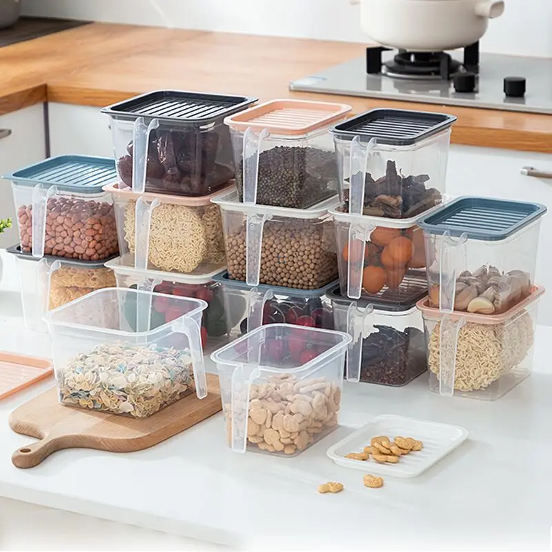Food storage container with handle thickened plastic Refrigerator Kitchen Fruit vegetable grain fresh-keeping storage box
Food storage container with handle thickened plastic Refrigerator Kitchen Fruit vegetable grain fresh-keeping storage box