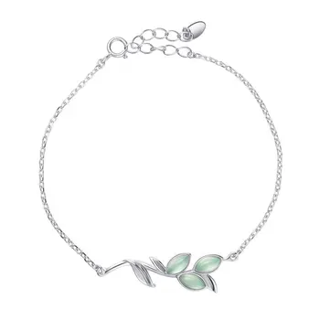925 Solid Real Sterling Silver Opal Green Leaves Charm Bracelet For Women Bracelets & Bangles Gift Pulseira Feminina
925 Solid Real Sterling Silver Opal Green Leaves Charm Bracelet For Women Bracelets & Bangles Gift Pulseira Feminina