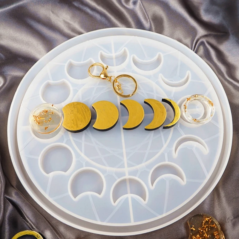 DIY Crafts Star Moon Clock Dial Crystal Epoxy Resin Mold Lunar Eclipse Moon Phase Ornament Plate Silicone Mould
DIY Crafts Star Moon Clock Dial Crystal Epoxy Resin Mold Lunar Eclipse Moon Phase Ornament Plate Silicone Mould