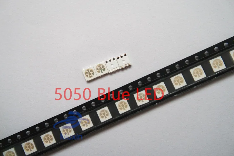50 шт. led диод 5050 Синий smd/smt plcc-6 3-chips ультра яркий светильник-излучающий