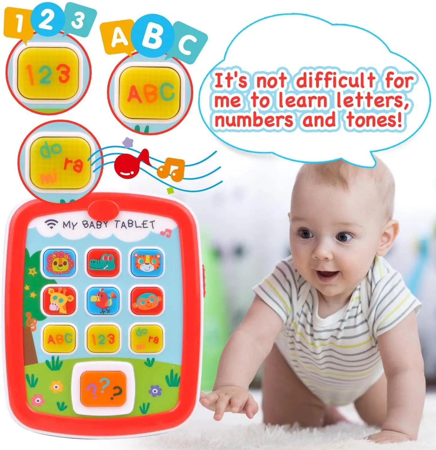HOLA Learning Tablet Toys for 1 2 Years Old Toddler Baby Toys with Music and Light for 6-24 Months Baby My First Learning Tablet
HOLA Learning Tablet Toys for 1 2 Years Old Toddler Baby Toys with Music and Light for 6-24 Months Baby My First Learning Tablet
