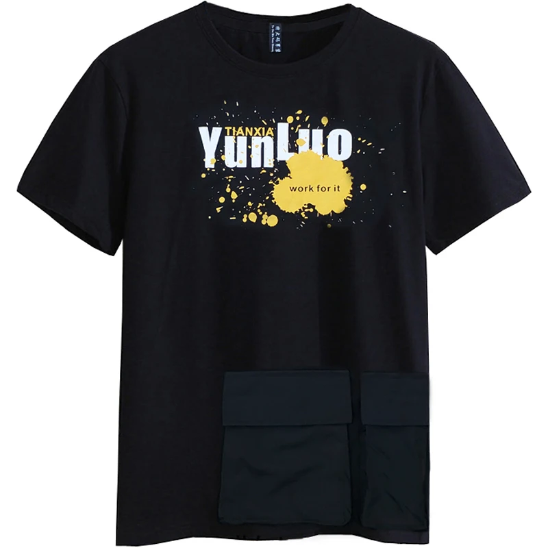 Летнее платье размера плюс одежда футболка с круглым вырезом для мужчин модные