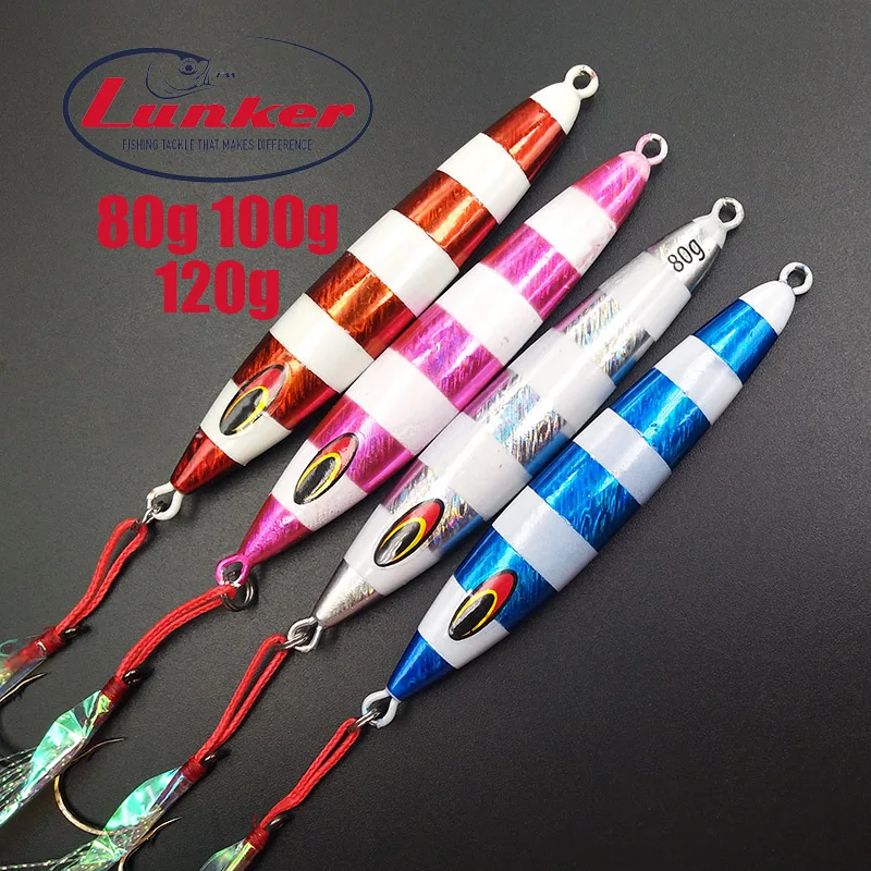 Lunker Vertical Jigging 80 100 120g Deep Liner Jig Lure Speed Jigging Metal Jig Rocket Snapper Saltwater Fishing Lures lead hook
Lunker Vertical Jigging 80 100 120g Deep Liner Jig Lure Speed Jigging Metal Jig Rocket Snapper Saltwater Fishing Lures lead hook