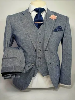 Men Suits Sets Slim Fit Herringbone Pattern Tweed Notched Lapel Tuxedo Groomsmen Suit 3 Pieces (Blazer+Pant+Vest)
Men Suits Sets Slim Fit Herringbone Pattern Tweed Notched Lapel Tuxedo Groomsmen Suit 3 Pieces (Blazer+Pant+Vest)