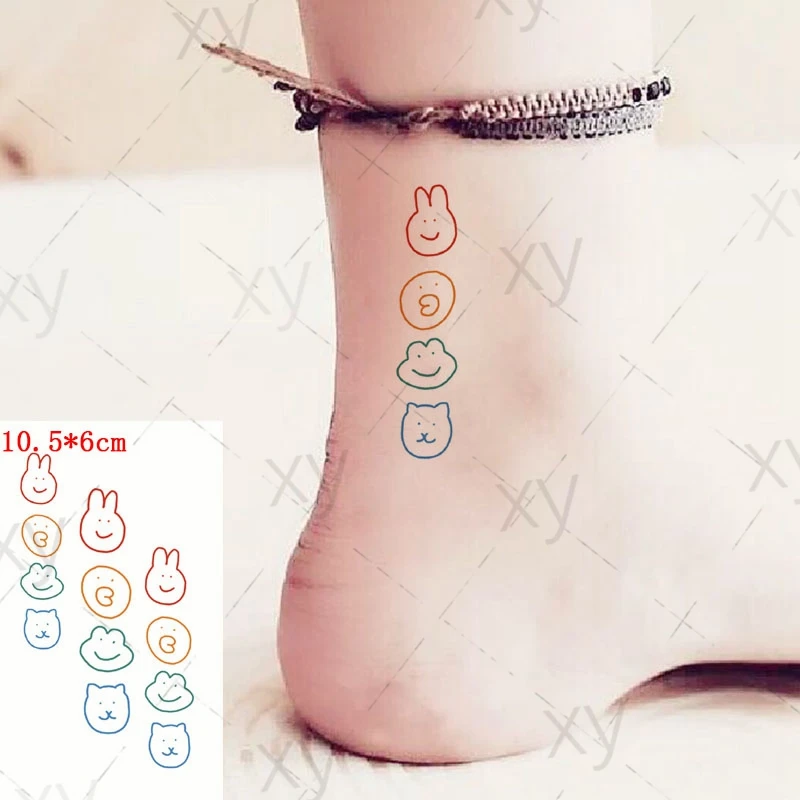 Водостойкая Временная тату-наклейка, Мультяшные милые кролики, маленький узор флэш-тату, искусственная тату, боди-арт, запястье для мужчин, женщин, детей
Водостойкая Временная тату-наклейка, Мультяшные милые кролики, маленький узор флэш-тату, искусственная тату, боди-арт, запястье для мужчин, женщин, детей