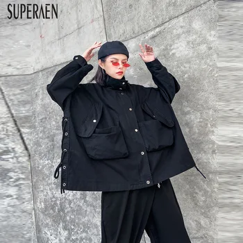 SuperAen Women's Jackets Pluz Size Wild Spring and Autumn New 2020 Ladies Jackets Solid Color Cotton Fashion Women Clothing
SuperAen Women's Jackets Pluz Size Wild Spring and Autumn New 2020 Ladies Jackets Solid Color Cotton Fashion Women Clothing