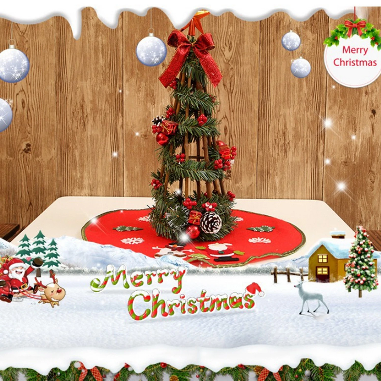 behogar cute christmas tree skirt ornaments with