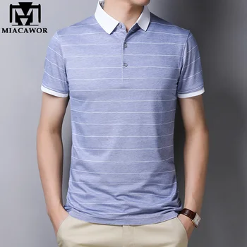 MIACAWOR New Polo shirts Men High Quality Summer Short-sleeve Tee shirt Homme Slim Fit Striped Camisa Polos Tops Tees T829
MIACAWOR New Polo shirts Men High Quality Summer Short-sleeve Tee shirt Homme Slim Fit Striped Camisa Polos Tops Tees T829