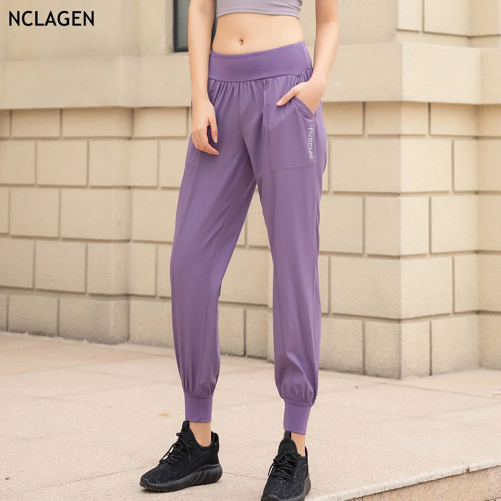

NCLAGEN Autumn Loose Sports Trousers Women Casual Fitness Leggings Gym Workout Running High Waist Yoga Harem Pants Sweatpants