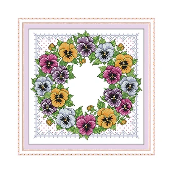 New Arrival Pansy Wreath Cross Stitch Patterns 11 14CT Embroidery Needlework Sets Counted Printed DIY Handmade Cross Stitch Kits
New Arrival Pansy Wreath Cross Stitch Patterns 11 14CT Embroidery Needlework Sets Counted Printed DIY Handmade Cross Stitch Kits