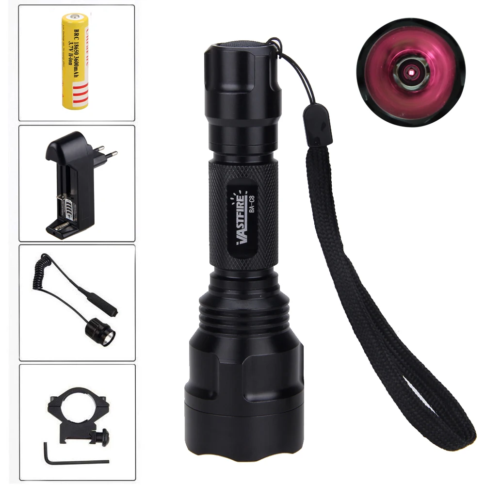 5w IR 850nm Night Vision Flashlight C8 Infrared LED Gun Light for Night Vision Device +18650+Charger+Switch+Rifle Gun Mount
5w IR 850nm Night Vision Flashlight C8 Infrared LED Gun Light for Night Vision Device +18650+Charger+Switch+Rifle Gun Mount