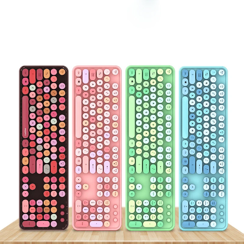 Back Bracket Women Keyboard+Mouse Set 2.4G Wireless Keyboard Mouse Kit PC Keyboards Laptop USB Mause Pink | Компьютеры и офис