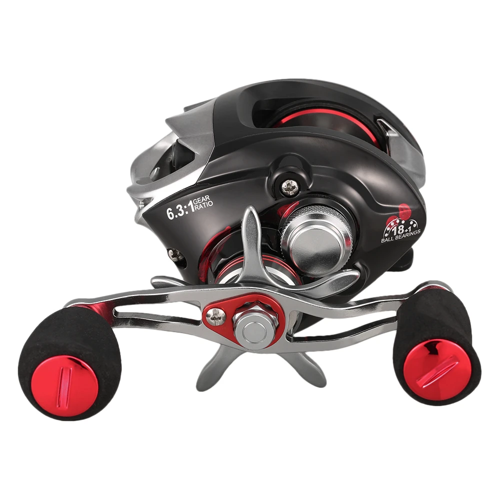 Baitcasting Fishing Reel with Magnetic Braking and Centrifugal Braking Systerm 6.3:1 Gear Ratio Fishing Reel 18+1 Ball Bearings
Baitcasting Fishing Reel with Magnetic Braking and Centrifugal Braking Systerm 6.3:1 Gear Ratio Fishing Reel 18+1 Ball Bearings