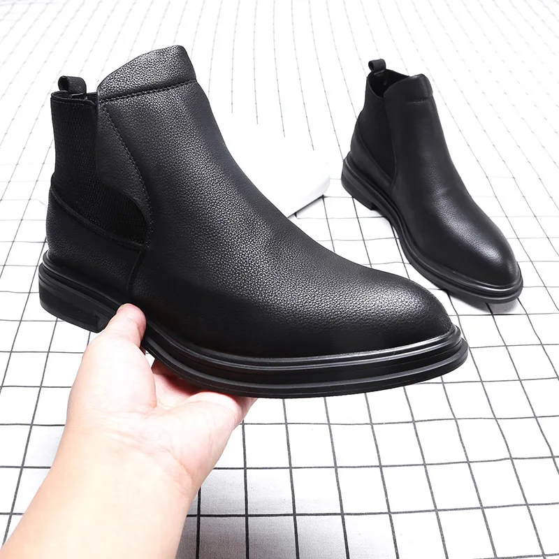 Large Size Foot Covering Casual Leather Boot Chelsea Men Pointed-Toe Boots a Short Boots Model S01-d
Large Size Foot Covering Casual Leather Boot Chelsea Men Pointed-Toe Boots a Short Boots Model S01-d