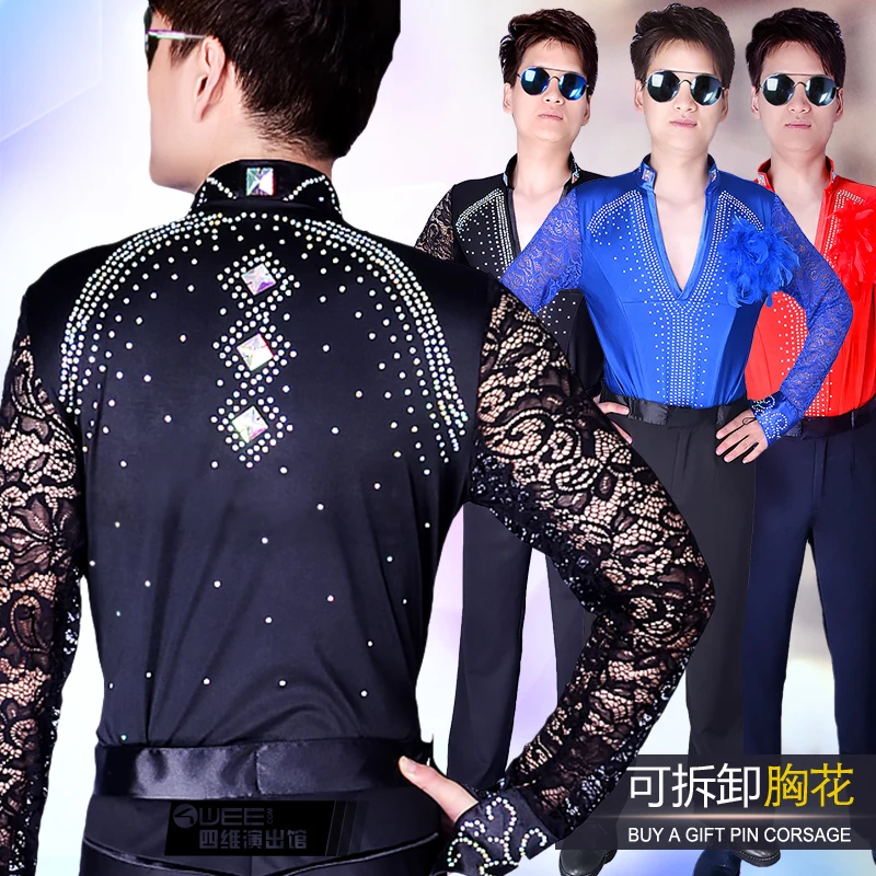 New Latin Dance Tops For Men Rhinestone Shirt Standard Ballroom Shirt Professional Male Latin Dance Competition Clothes BL18
New Latin Dance Tops For Men Rhinestone Shirt Standard Ballroom Shirt Professional Male Latin Dance Competition Clothes BL18