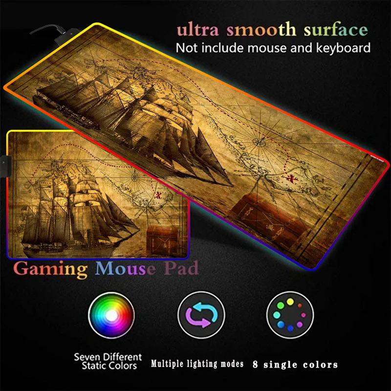 Retro Sailing Boat RGB Gaming Colorful Led Mousepad Large Prefessional Computer Mouse Mat Lighting Keyboard Mouse Pad Desk Mat
Retro Sailing Boat RGB Gaming Colorful Led Mousepad Large Prefessional Computer Mouse Mat Lighting Keyboard Mouse Pad Desk Mat